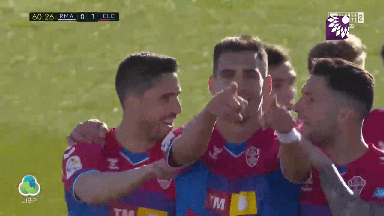شاهد الهدف الاول (1 – 0) لصالح إلتشي في شباك ريال مدريد