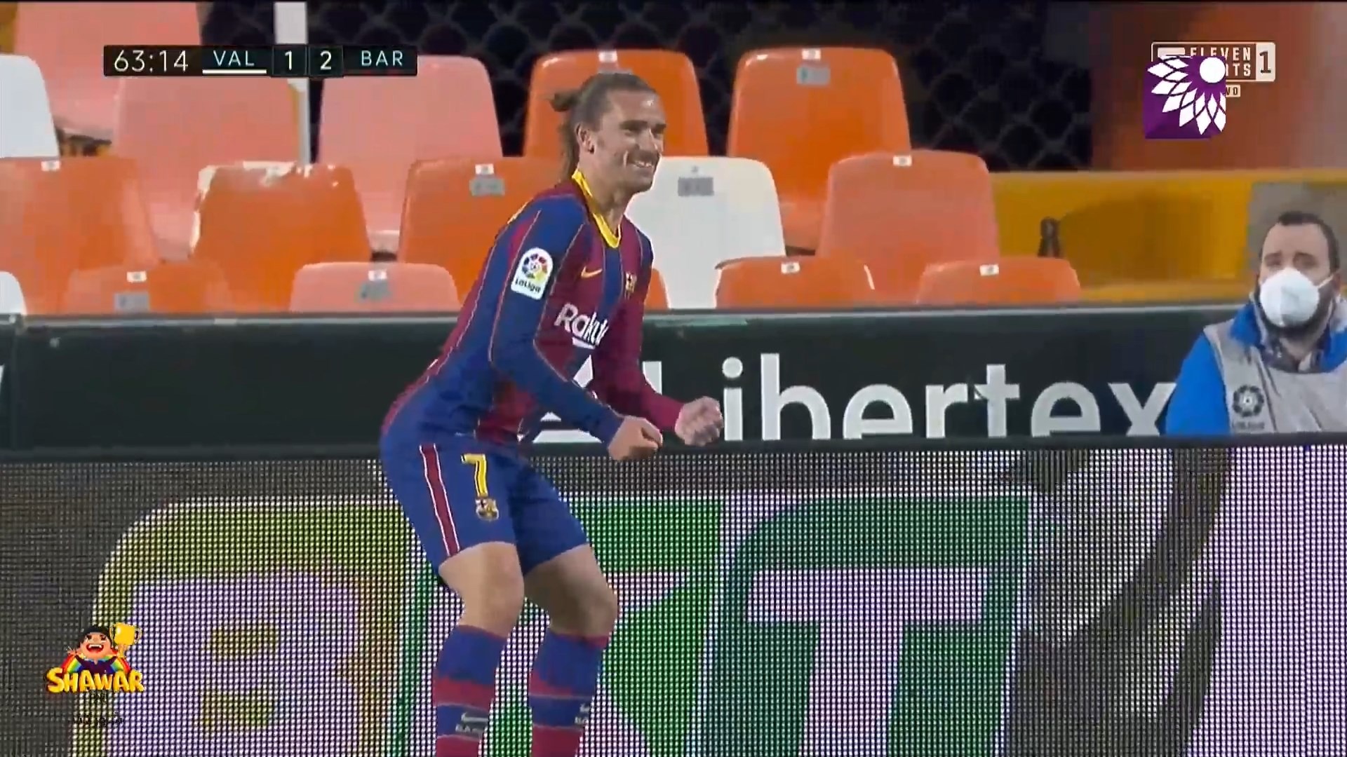 شاهد الهدف الثاني (2-1) لصالح برشلونة في شباك فالنسيا