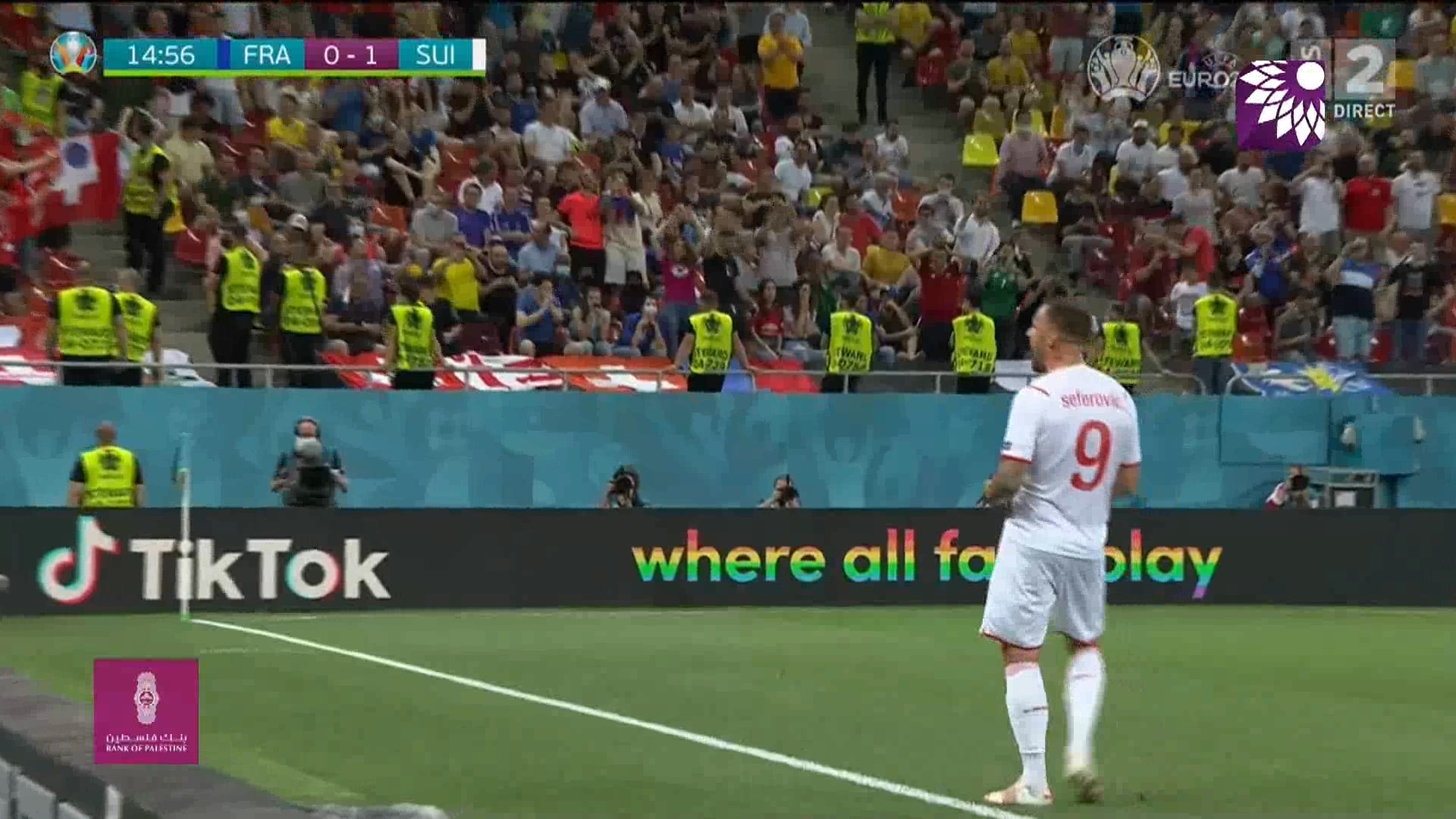 شاهد الهدف الاول (1 – 0) لصالح سويسرا في شباك فرنسا