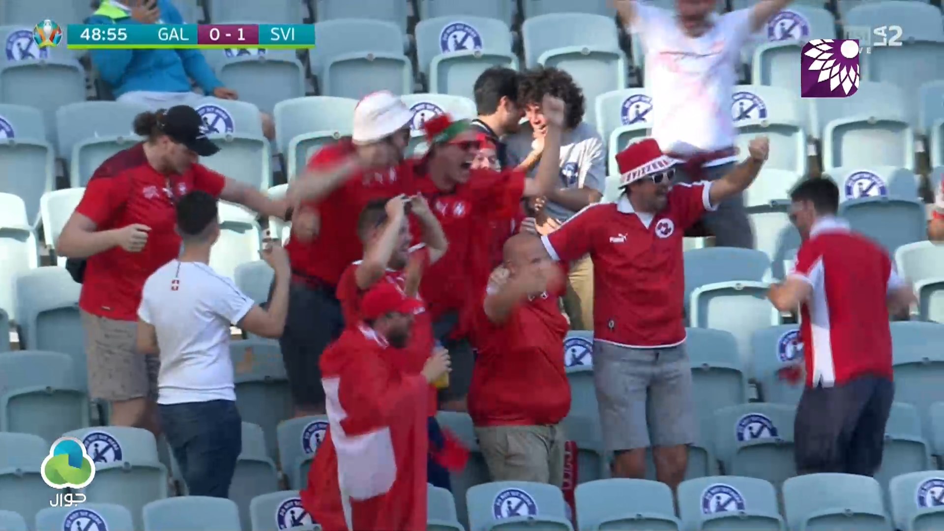 شاهد الهدف الاول (1 – 0) لصالح سويسرا في شباك ويلز