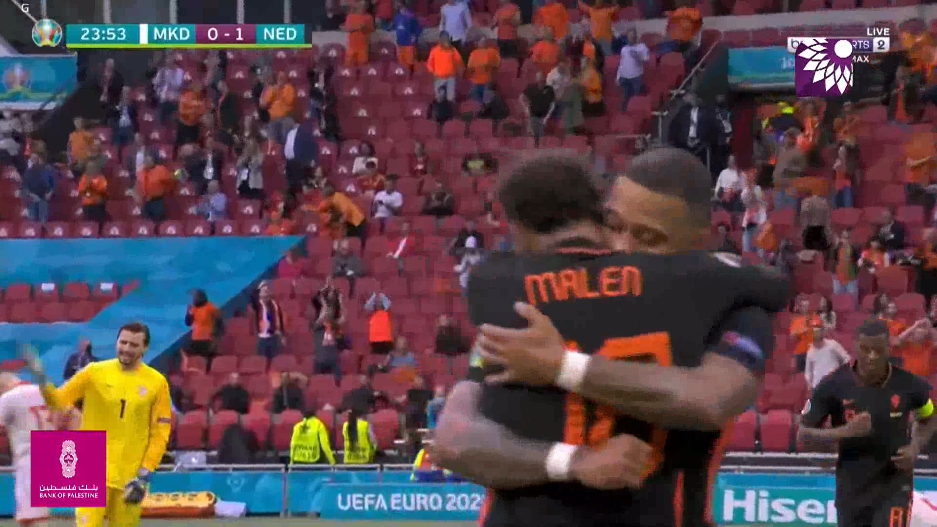 شاهد الهدف الاول (1 – 0) لصالح هولندا شباك مقدونيا