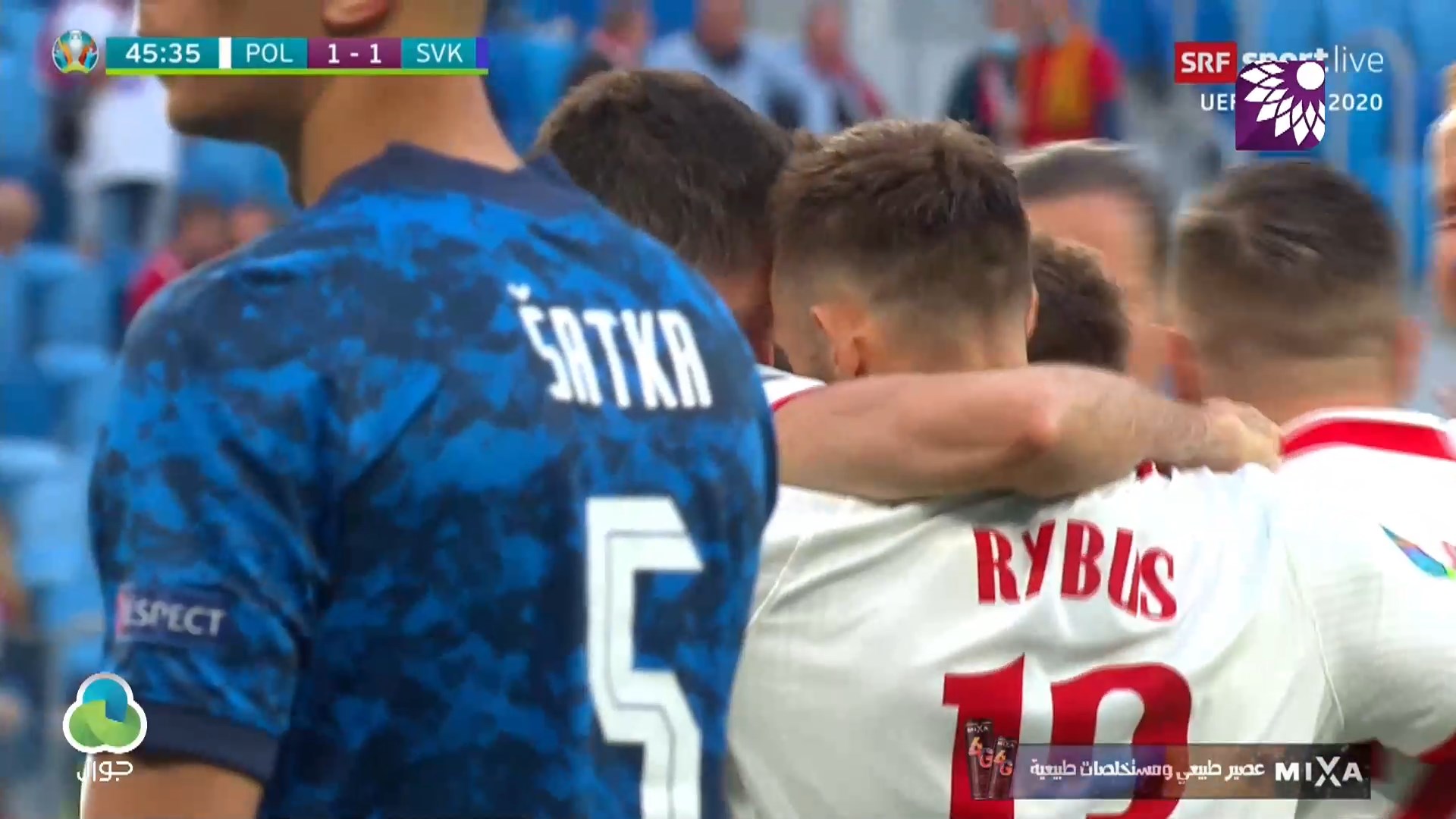 شاهد هدف التعادل (1 – 1) لصالح بولندا في شباك سلوفاكيا