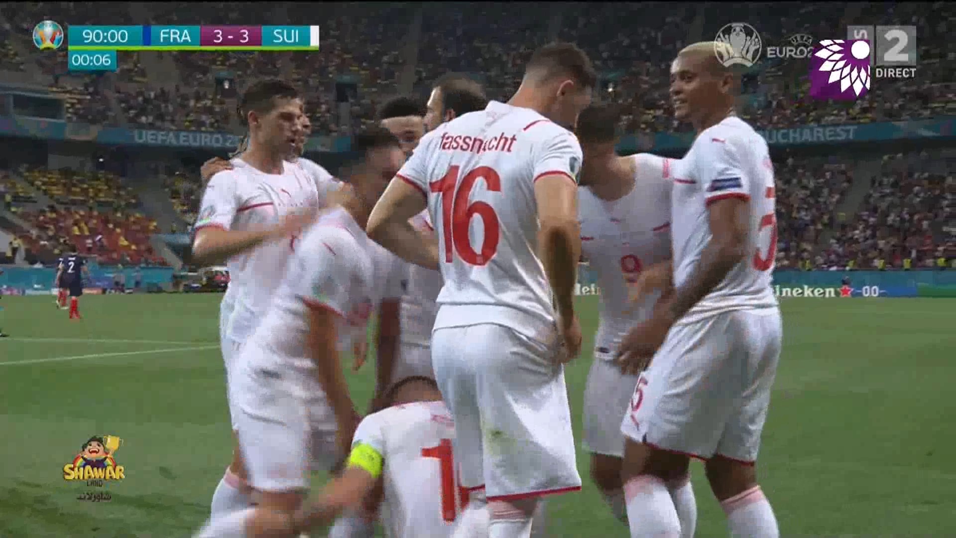 شاهد هدف التعادل (3 – 3) لصالح سويسرا في شباك فرنسا