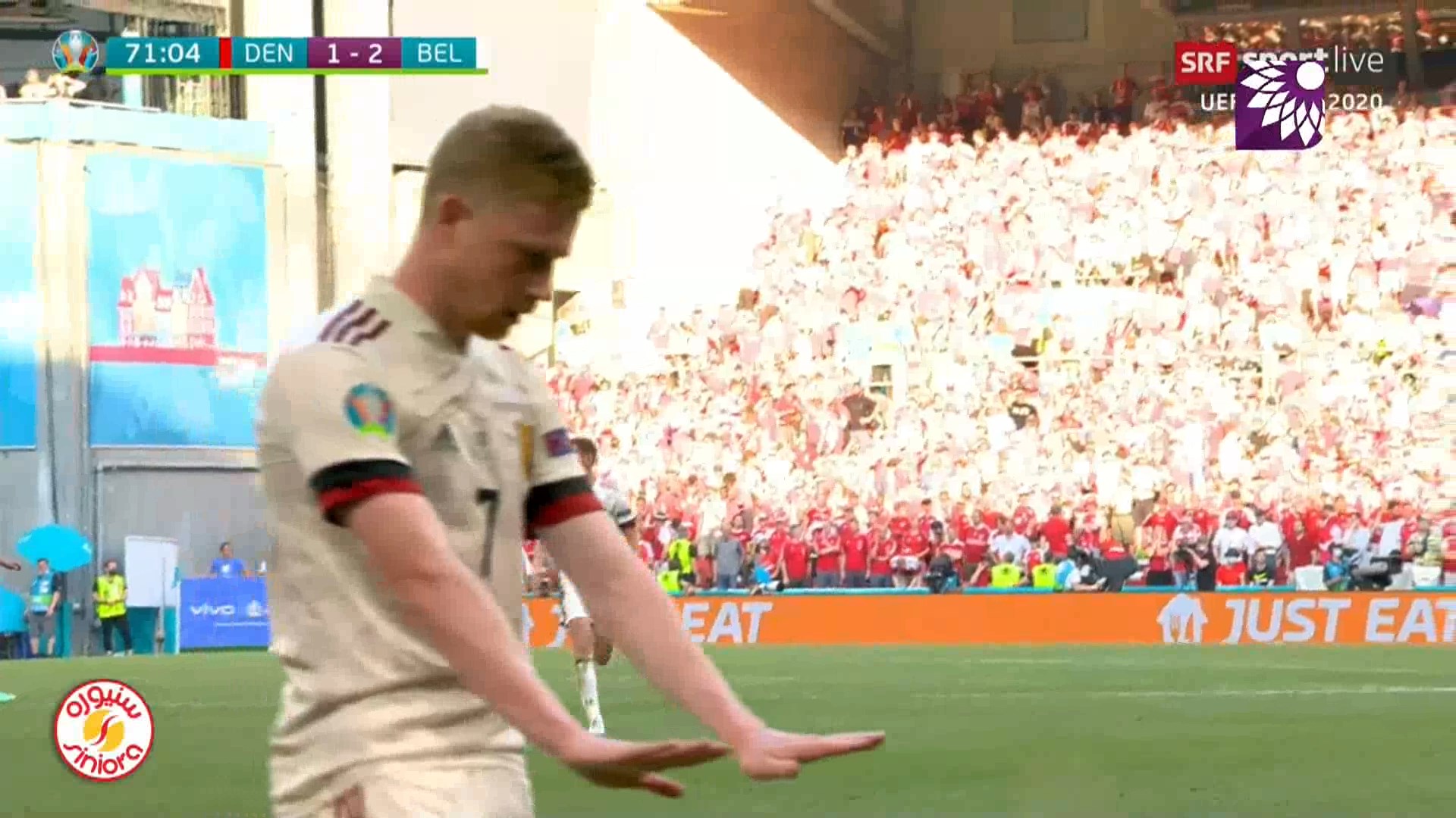 شاهد الهدف الثاني ( 2-1 ) لصالح بلجيكا في شباك الدنمارك