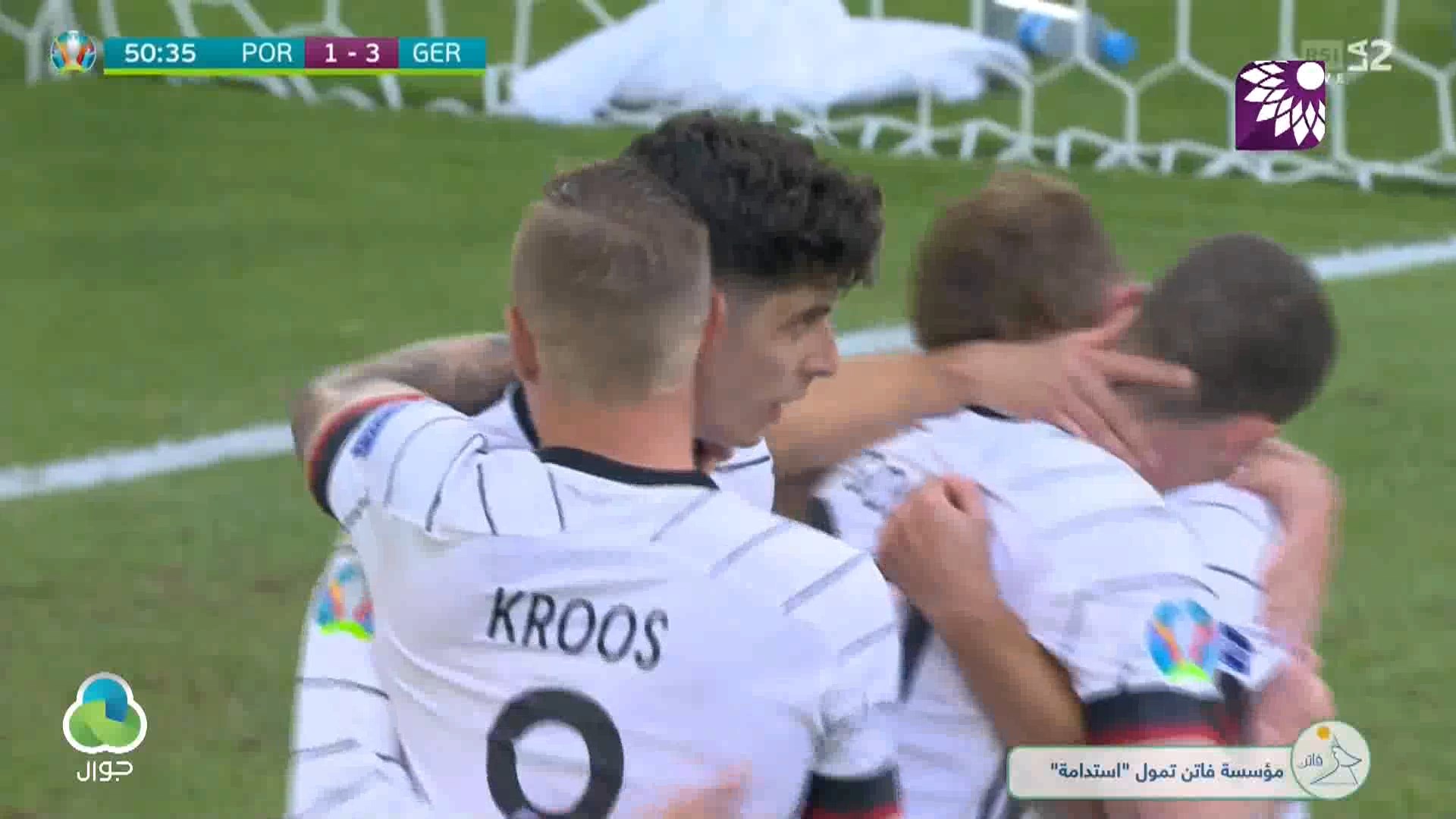 شاهد الهدف الثالث (3-1) لصالح المانيا في شباك البرتغال