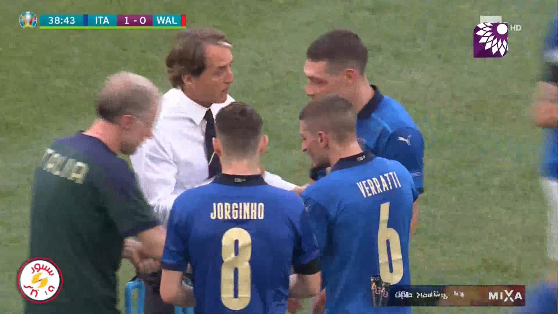 شاهد الهدف الاول ( 1-0 ) لصالح ايطاليا في شباك ويلز