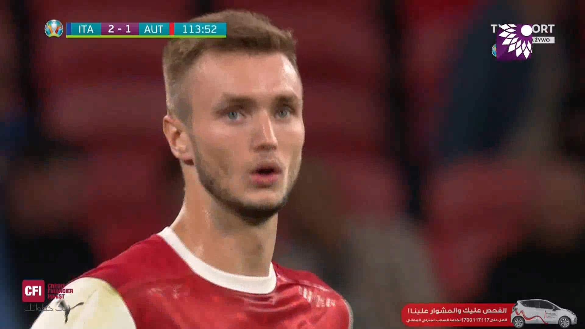 شاهد الهدف الاول ( 2-1 ) لصالح النمسا في شباك ايطاليا