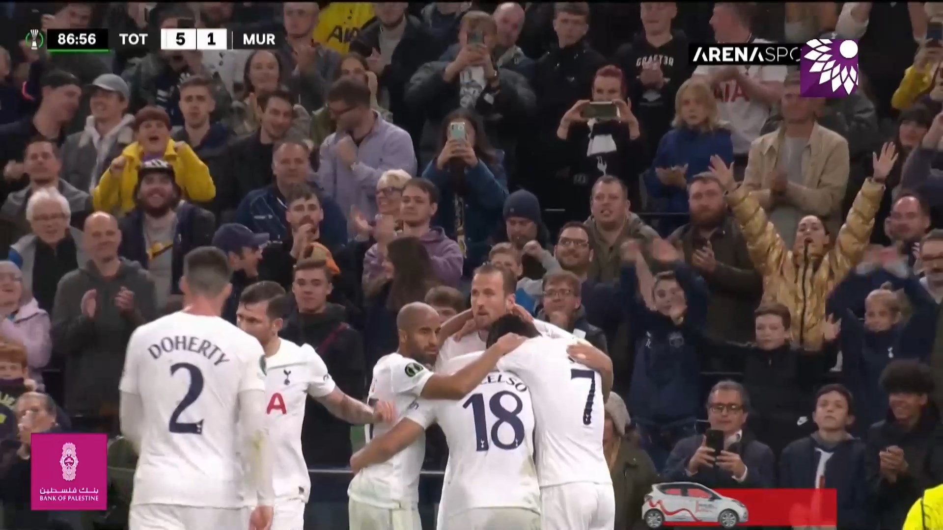 شاهد الهدف الخامس(5 – 1) لصالح توتنهام في شباك مورا