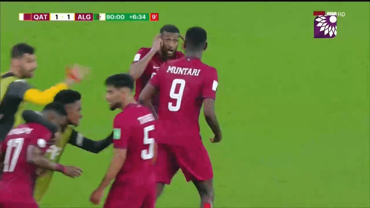 شاهد هدف التعادل (1 – 1) لصالح قطر في شباك الجزائر