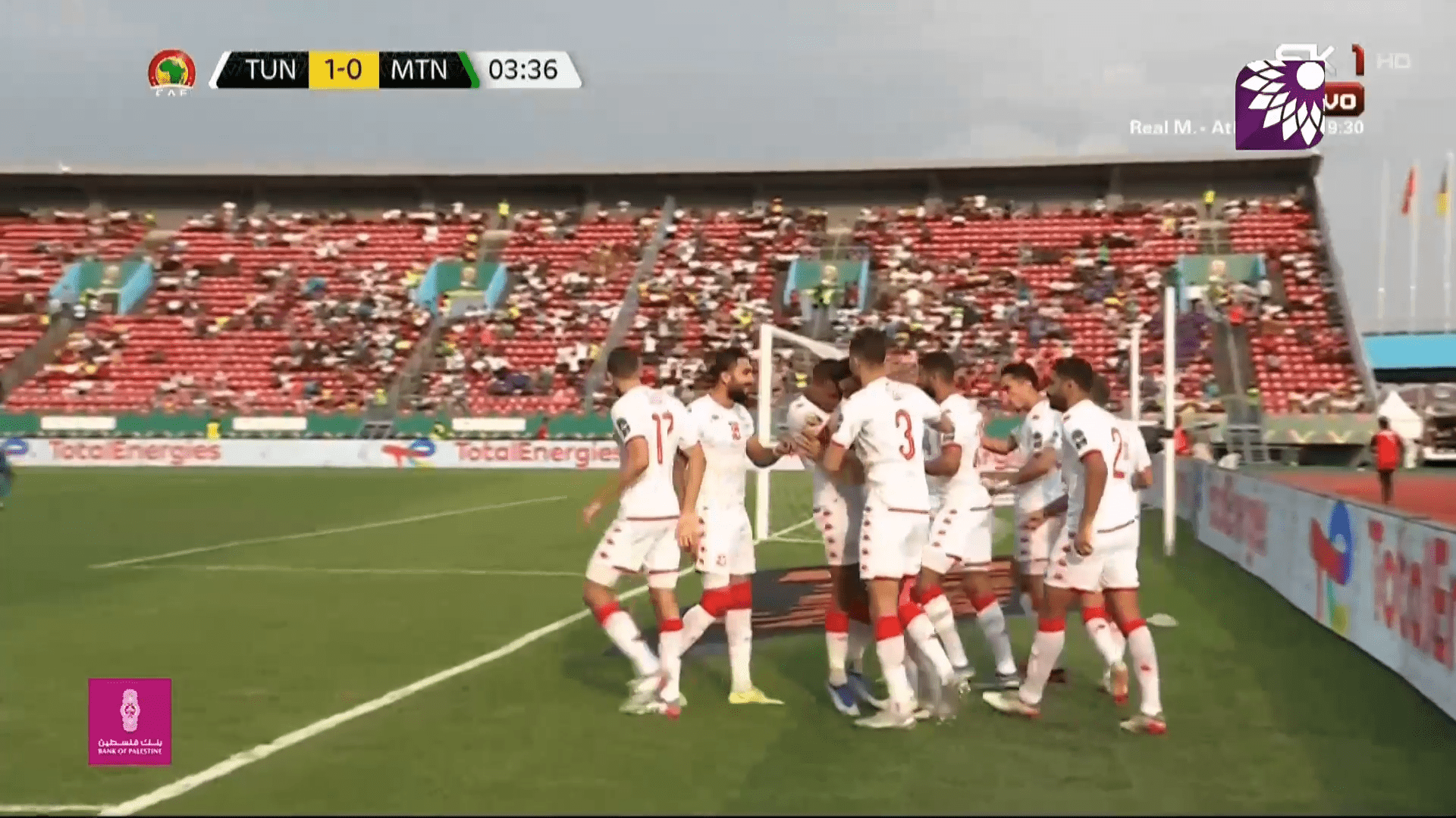 شاهد الهدف الاول (1-0) لصالح تونس في شباك موريتانيا