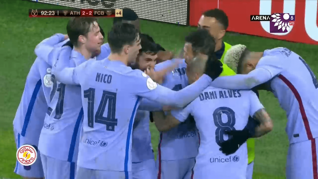 شاهد هدف التعادل الثاني (2-2) لصالح برشلونة في شباك اتلتيك بلباو