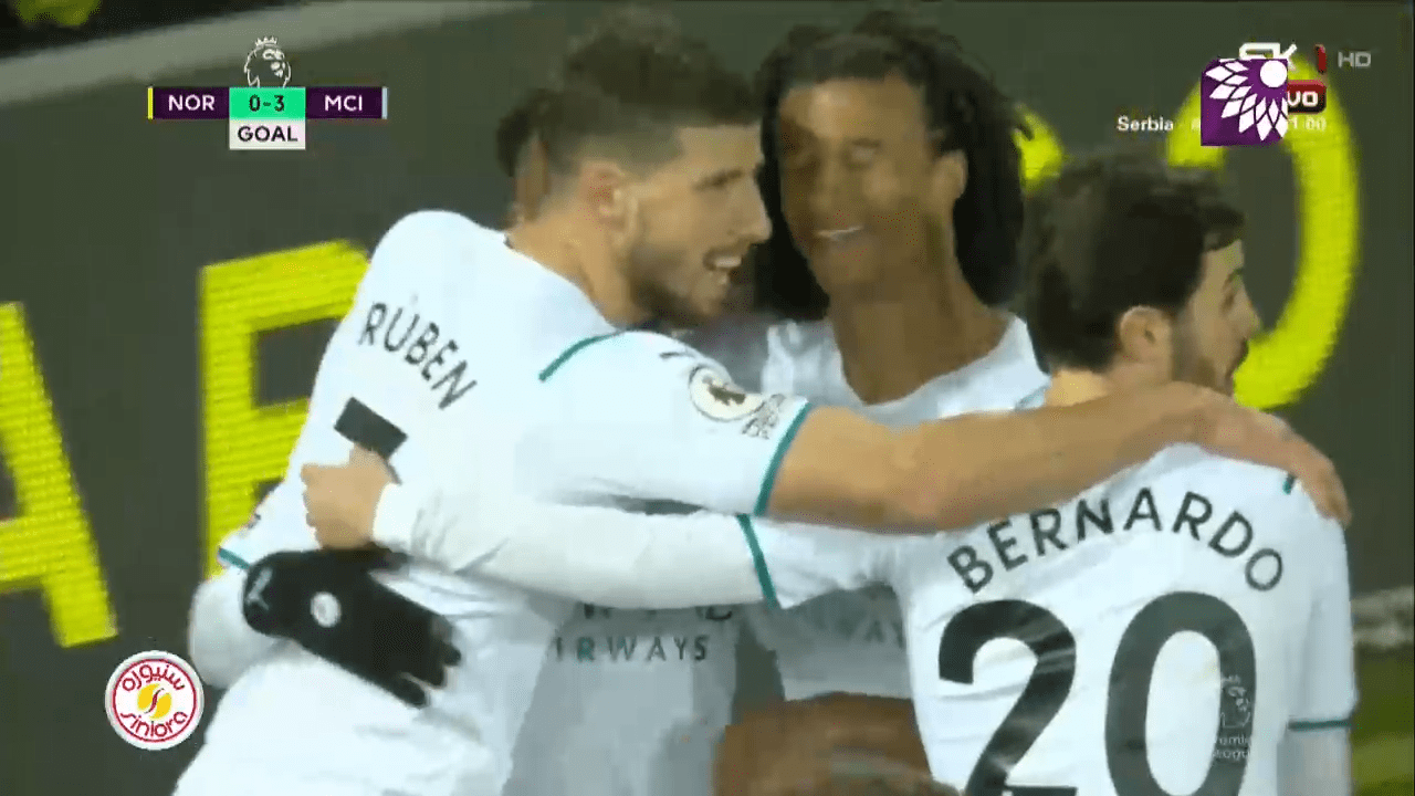 شاهد الهدف الثالث (3-0) لصالح مانشستر سيتي في شباك نوريتش سيتي