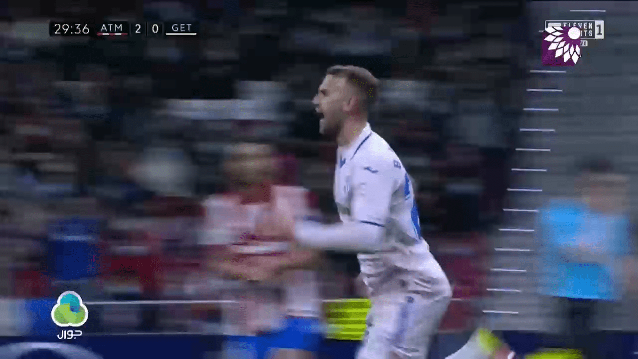 شاهد الهدف الاول (2-1) لصالح خيتافي في شباك اتلتيكو مدريد