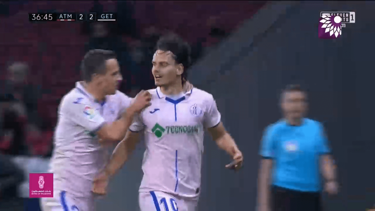 شاهد هدف التعادل (2-2) لصالح خيتافي في شباك اتلتيكو مدريد