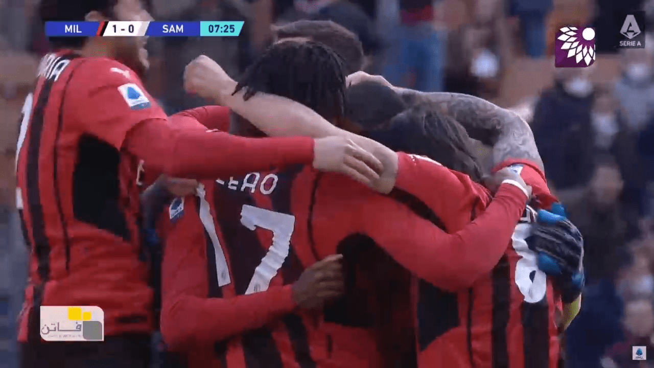 شاهد الهدف الأول (1 – 0) لصالح ميلان في شباك سامبدوريا
