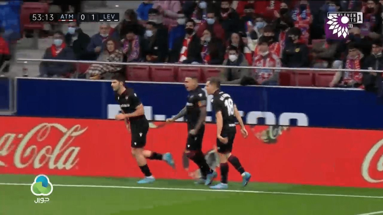 شاهد الهدف الاول (1-0) لصالح ليفانتي في شباك اتلتيكو مدريد