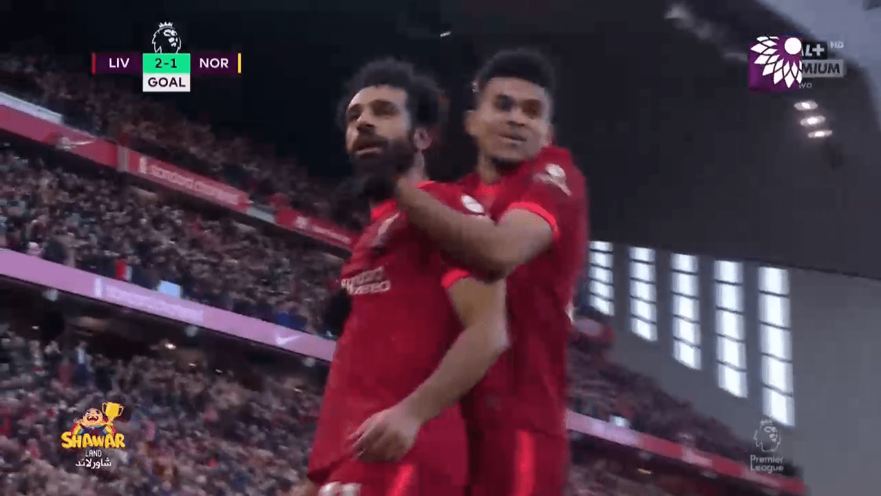 شاهد الهدف الثاني (2-1) لصالح ليفربول في شباك نوريتش سيتي