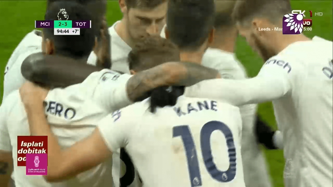 شاهد الهدف الثالث (3-2) لصالح توتنهام في شباك مانشستر سيتي