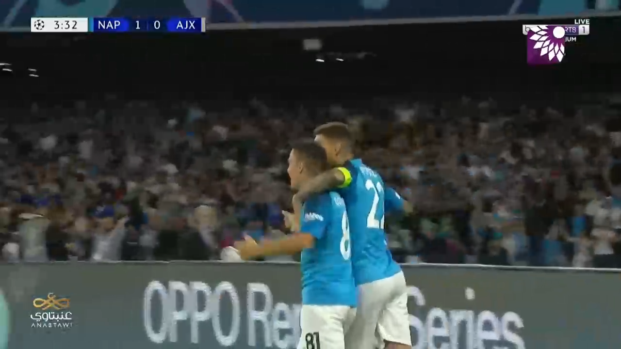 شاهد الهدف الاول (1-0) لصالح نابولي  في شباك أياكس أمستردام