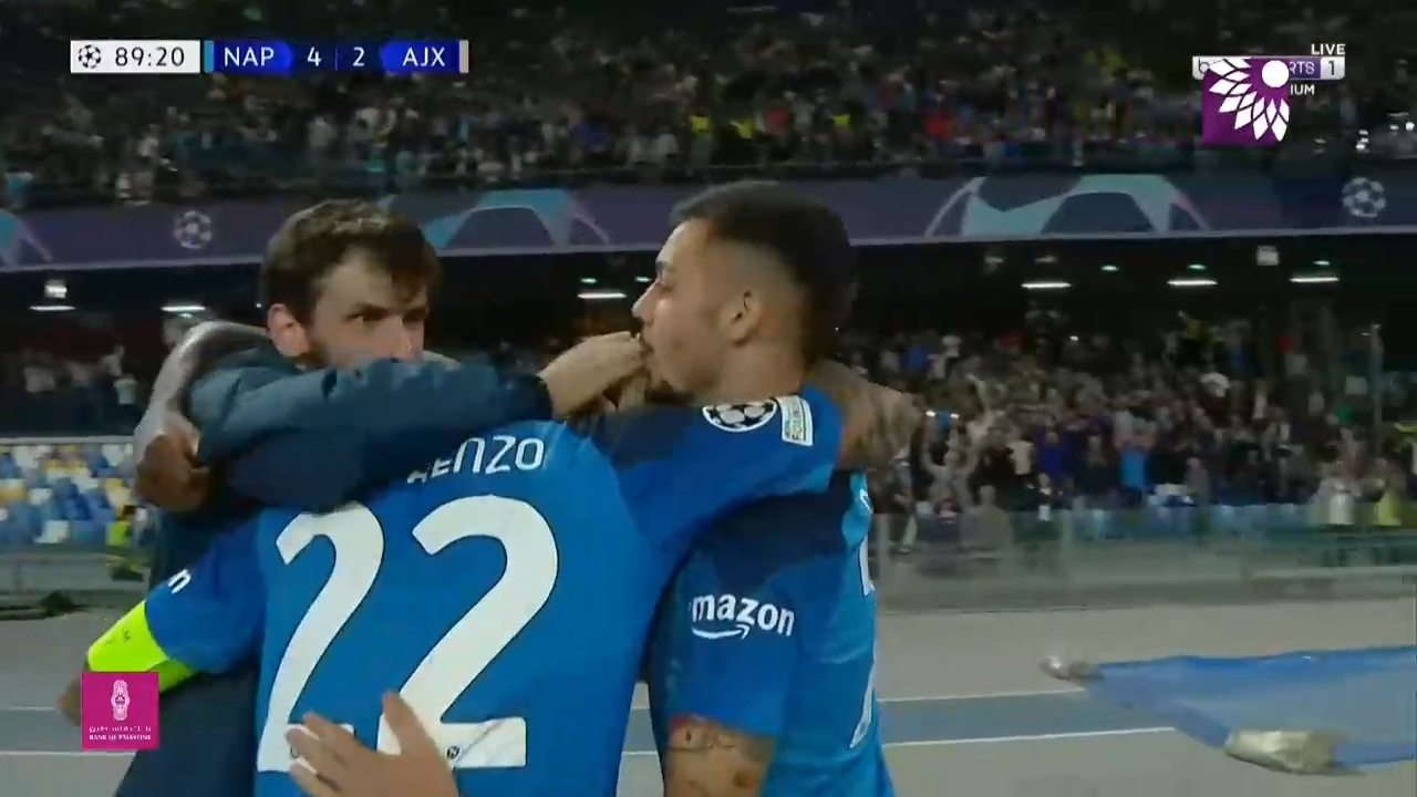 شاهد الهدف الرابع (4-2) لصالح نابولي في شباك أياكس أمستردام
