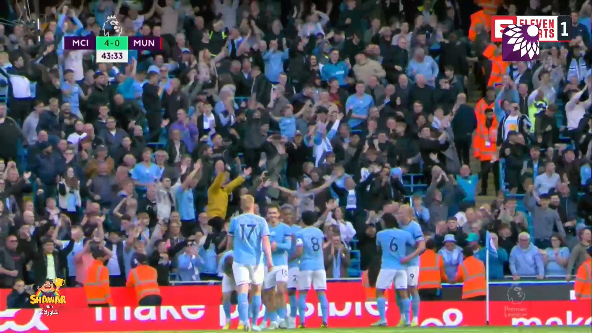 شاهد الهدف الرابع(4-0) لصالح مانشستر سيتي في شباك مانشستر يونايتد